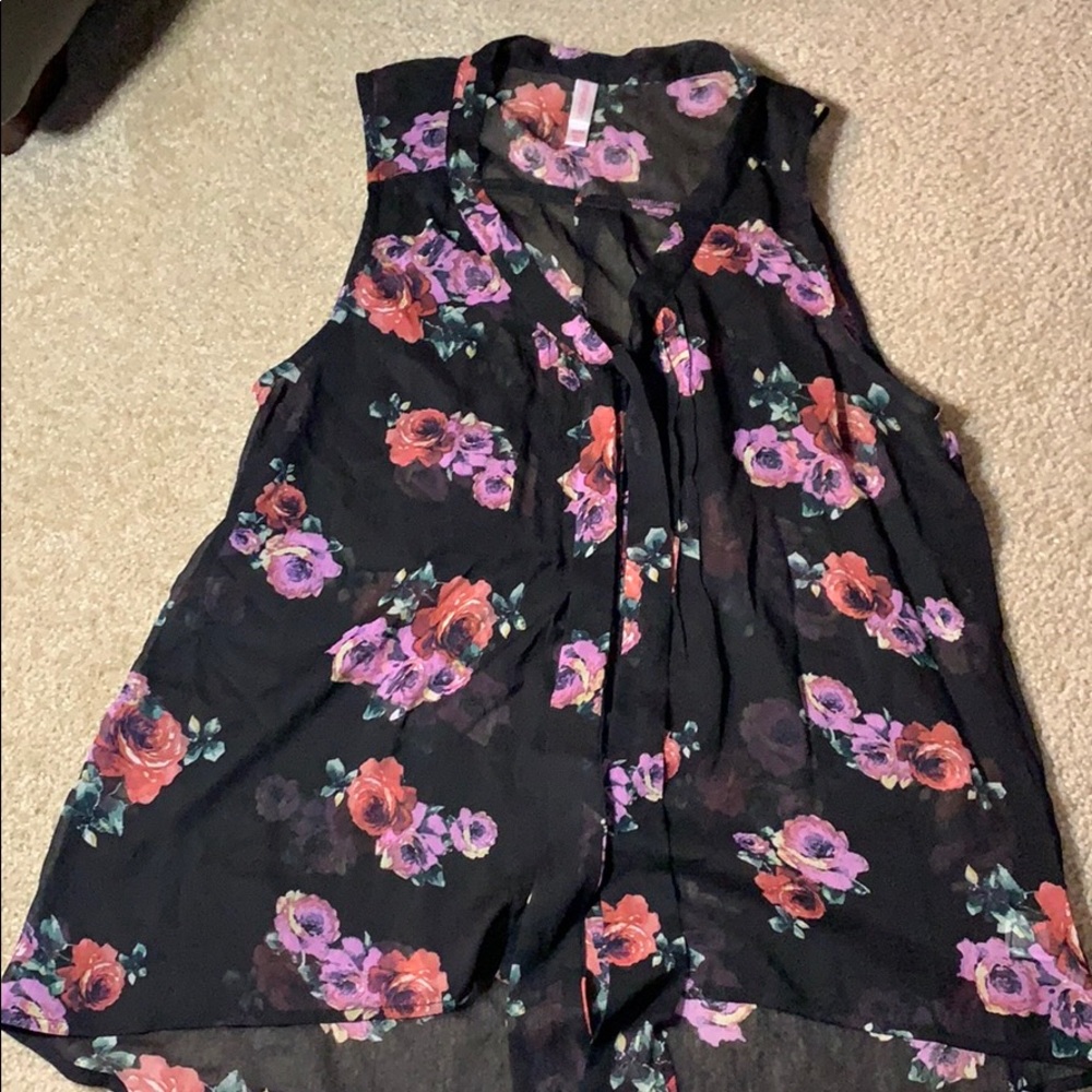 Floral chiffon tank top